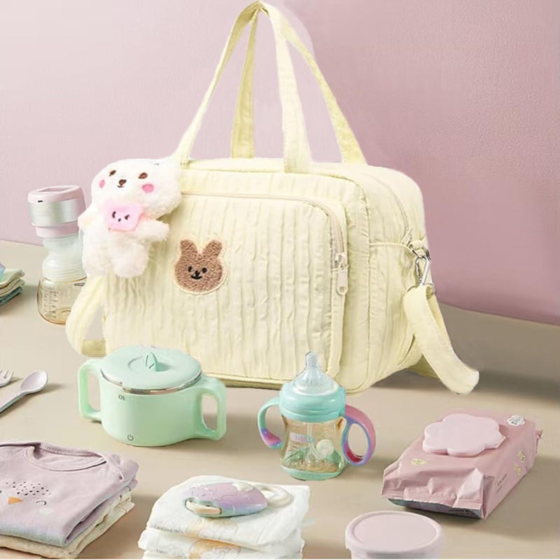 NIKUKY Baby Diaper Bag Tote, Cute Small Crossbody Nappy Mommy Bag, Lightweight Travel & Hospital Multifunction Storage Tote - Image 2